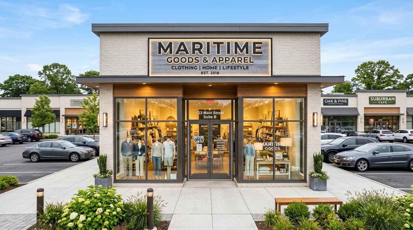 Modern retail storefront interior with climate control
