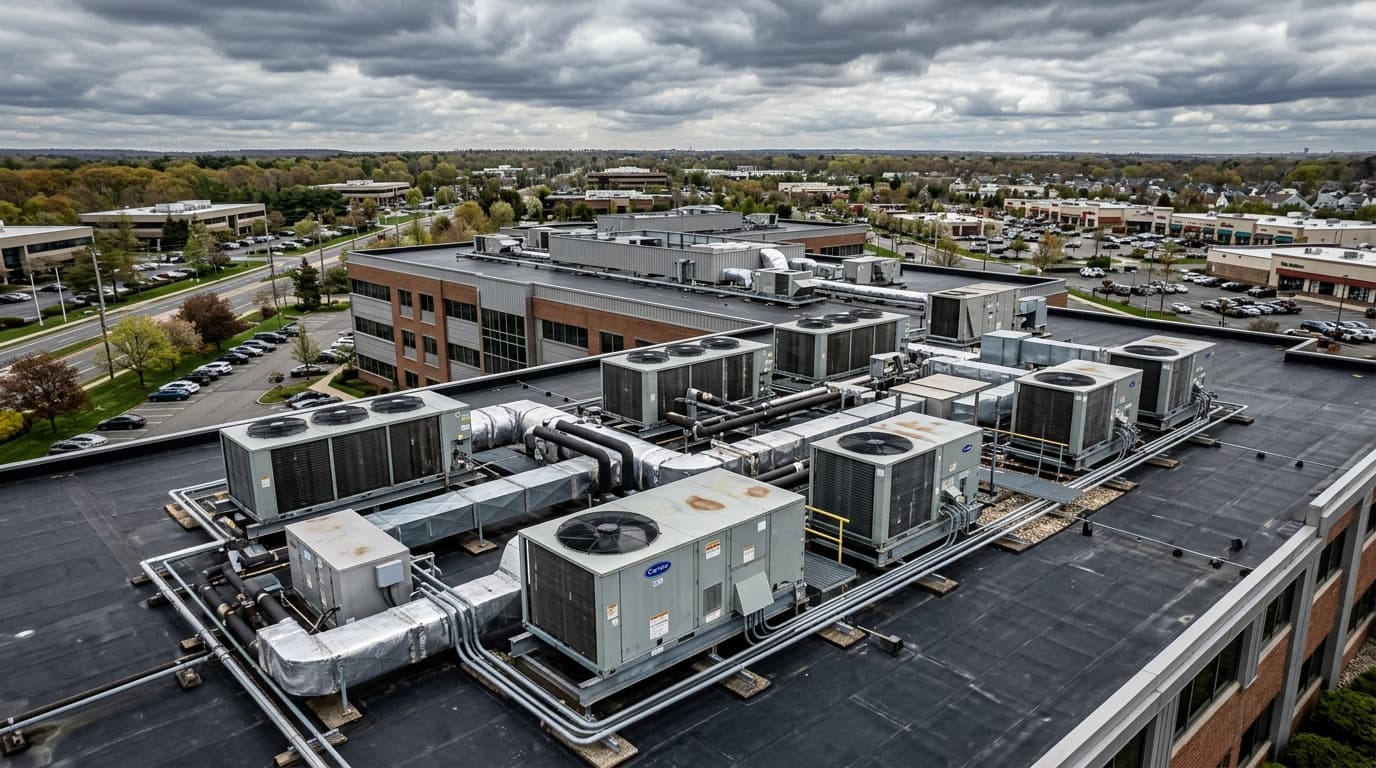 Rooftop commercial HVAC units